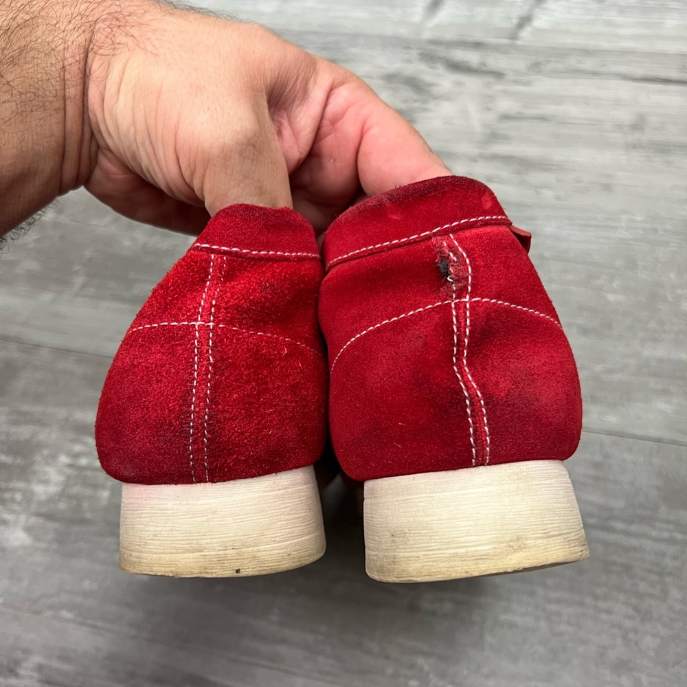 Clarks Wallabees Red Suede Chukka Boots 9 M - Picture 3 of 12